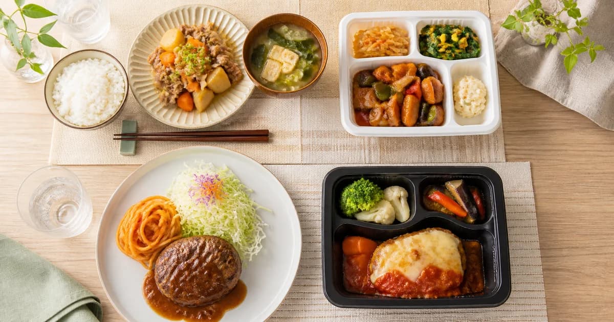 自炊、惣菜、外食、宅食の4つの食べ方を比較するイメージ